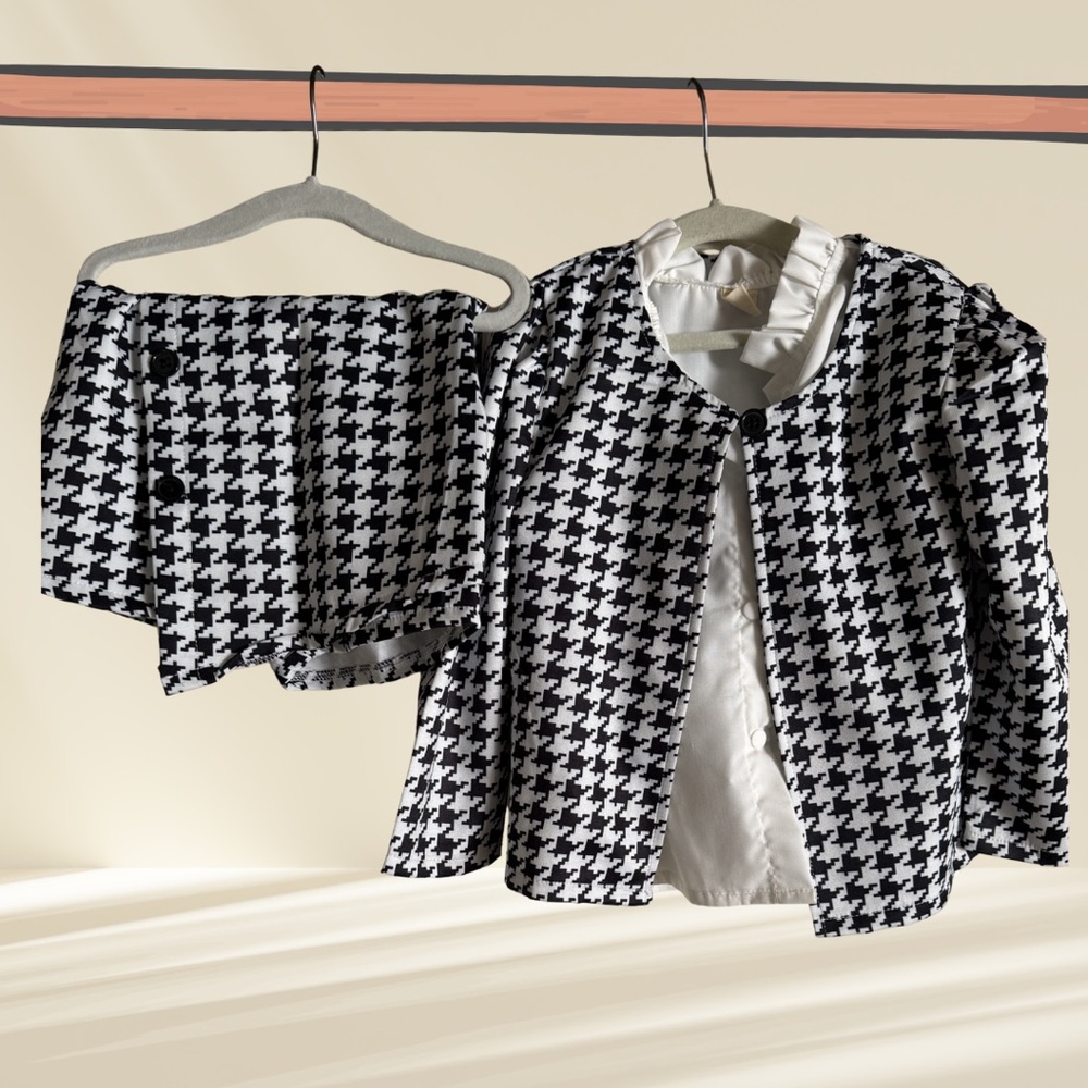 Houndstooth Black and White Women's Jacket